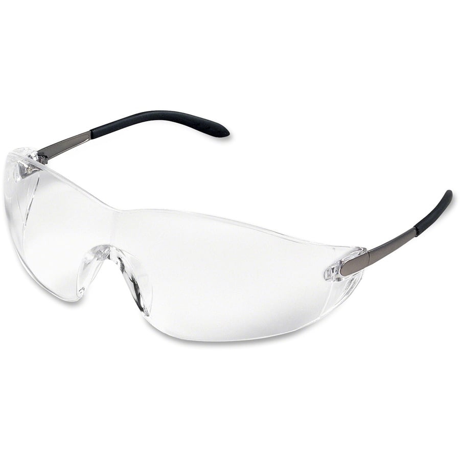 Crews BlackJack Metal Alloy Safety Glasses - Side Shield, Scratch Resistant, Non-slip, Wraparound Lens - Eye, Ultraviolet Protection - 1 Each | Bundle of 2 Each