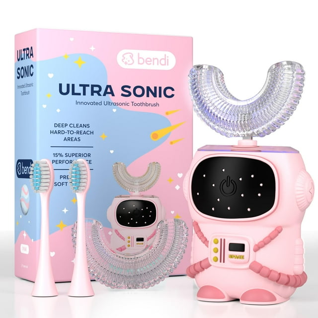 Cepillo de dientes eléctrico Bendi Sensory 360 redondo en forma de U para niños