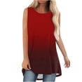 thumbnail image 2 of LSLJS Women Tank Summer Gradient Color Round-Neck Sleeveless Casual Tunic Tops Blouse, Womens Tank Tops, 2 of 5