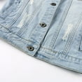thumbnail image 6 of Chenyin Women's 3/4 Sleeve Denim Jacket Slim Denim Trucker Jean Coats Womens Lapel Spring Fall Shrug Top S-5xL, 6 of 9