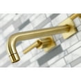 thumbnail image 4 of Kingston Brass KS6027CML Manhattan Two-Handle Wall Mount Roman Tub Faucet, Brushed Brass, 4 of 7