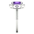 thumbnail image 3 of Clara Pucci 14K White Gold Solid Gold Amethyst Halo Anniversary Ring for Women - 2.27 cttw Oval Cut, 3 of 7
