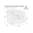 thumbnail image 4 of Swivel Barrel Accent Chair, 360-Degree Rotating Mid-Century Modern Lounge Chair with Sloped Arms, Upholstered Armchair for Living Room, Bedroom, Office in Beige, 4 of 6