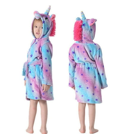 

Unicorn children s bathrobe thickened comfortable nightgown cartoon cute home clothes girl gift