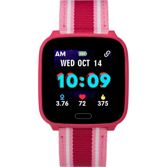 iConnect by Timex Kids Active Pink 37mm Smartwatch, Heart Rate, Notifications & Activity Tracking, Resin Strap