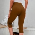 thumbnail image 3 of cocolona Summer High Waisted Capri Leggings for Women Gym Workout Yoga Pants Dressy Casual Slim Cropped Work Pants, 3 of 5