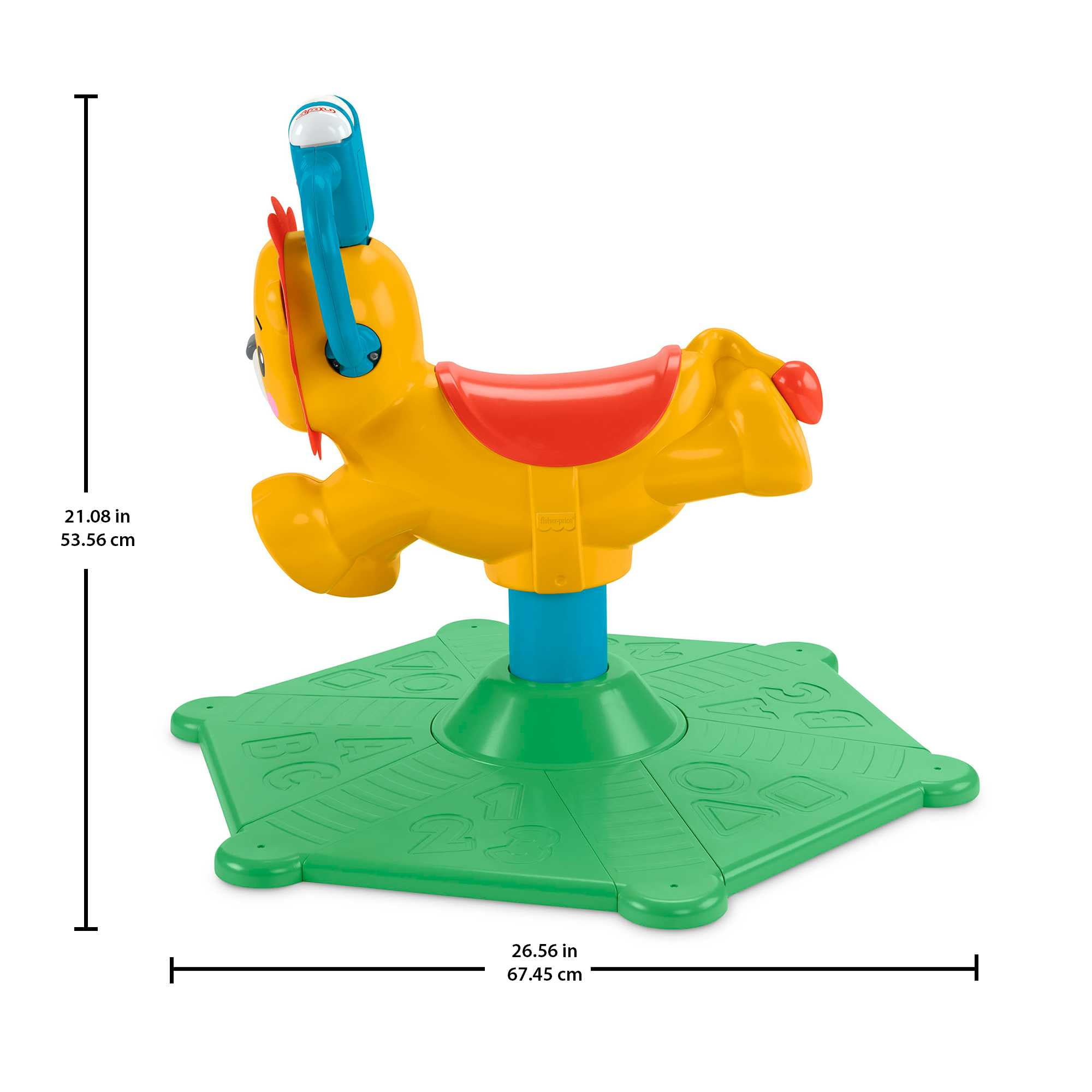 Fisher-Price Bounce & Spin Lion Stationary Ride-On Electronic Learning Toy for Toddlers