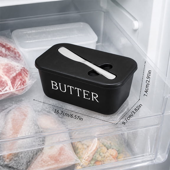 BPA-Free Butter Dish with Lid and Stainless Steel Spreader, Airtight Food Storage Container for Refrigerator, Countertop and Dining Table
