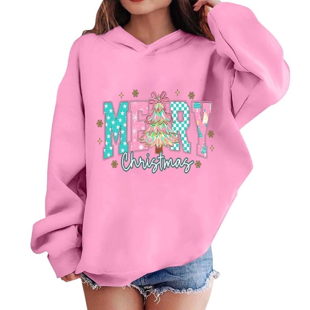Sudaderas con capucha para niños y niñas, sudaderas navideñas con capucha para niños medianos y grandes, camisetas de manga larga, sudaderas para niños