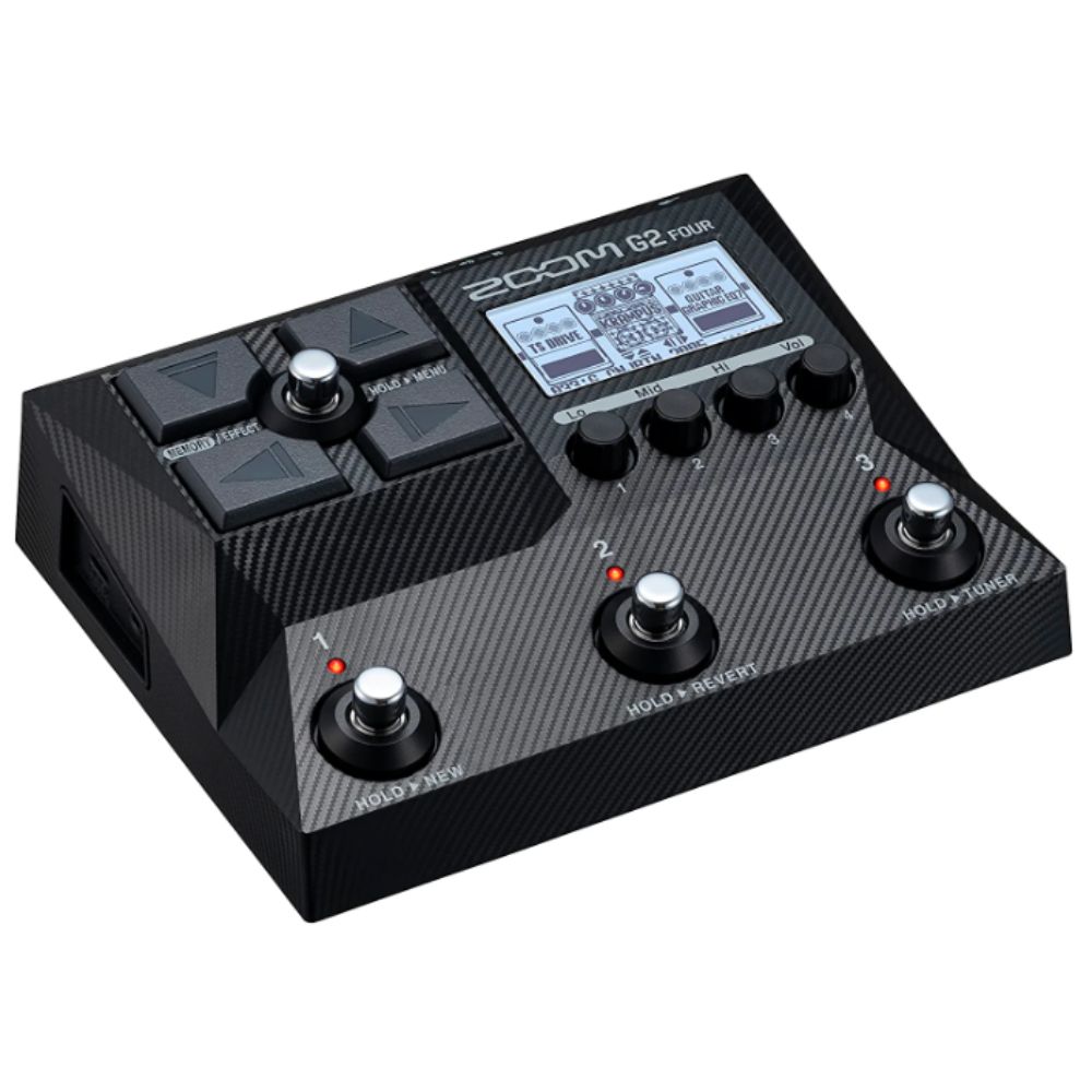 Zoom G2 Four Multi-Effect Guitar Pedal Bundle with Zoom AD-16 9V Power Adapter, Polsen HPC-A30-MK2 Headphones, and 10' Instrument Cable