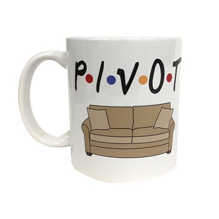 Pivot Coffee Mug Friends Sofa Couch Rachel Ross Chandler P I V O T