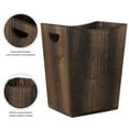 thumbnail image 2 of TUOREN Rustic Wood Bathroom Wastebasket, Solid Wood, Brown, 2 of 6