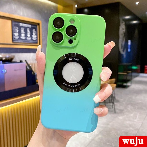 WUJU Funda Rígida De Lujo De Color Degradado Magnético Inalámbrico Compatible Con iPhone 14 13 12 11 Pro Max Para Parachoques Mate Fundas