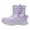 Purple, variant on Kids Girls Boys Snow Boots Hiking Outdoor Shoes Winter Warm Comfortable Non Slip Mid Calf Padded Small Big Kids Windproof Shoes 3-12 Years(Pink,5.5-6 Years)