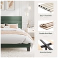 thumbnail image 6 of Amolife Full Bed Frame, Platform Bed Frame with Chenile Fabric Upholstered Slat Headboard, Green, 6 of 7