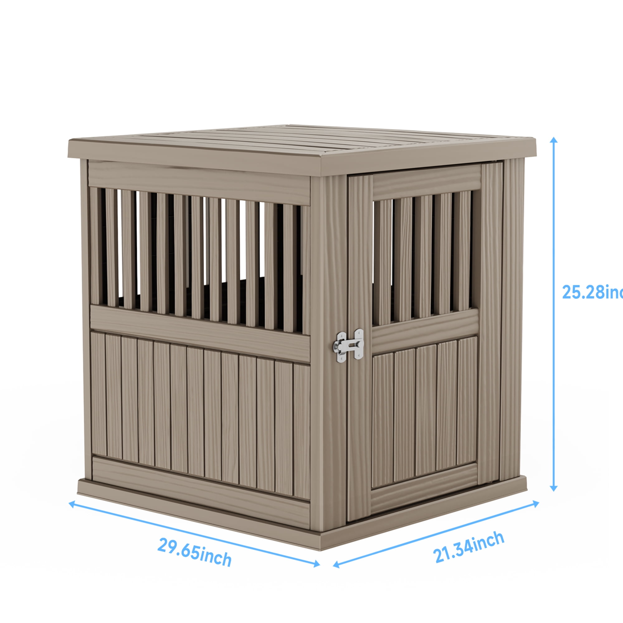 MAYEERTY Lockable Gate Pet Crate, Furniture-Style Multi-Use Shelter & Side Table for Home Patio