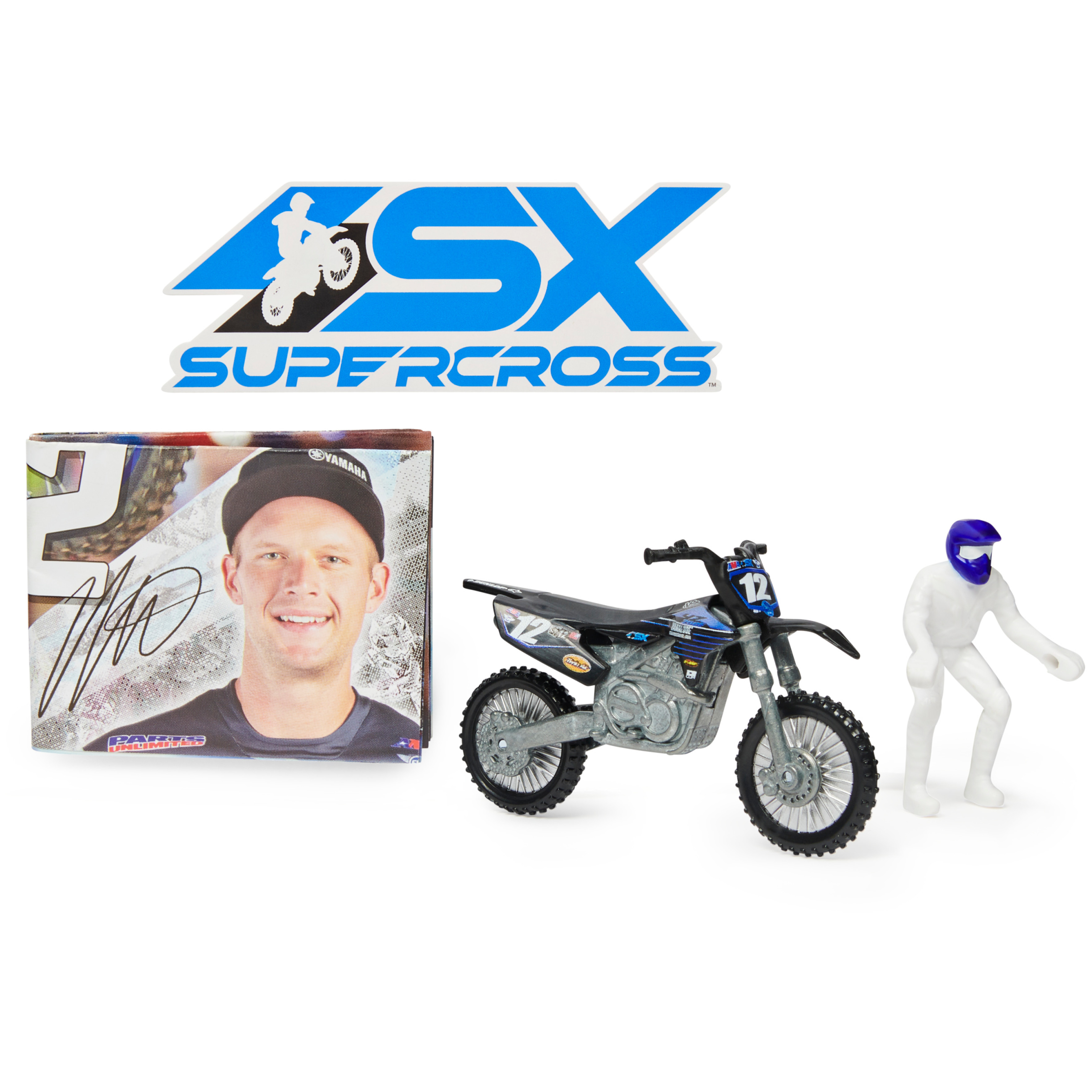 Supercross, Authentic 5-Pack of 1:24 Scale Die-Cast Motorcycles with Rider  Figure, Toy Moto Bike for Kids and Collectors Ages 3 and up, Small