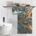 thumbnail image 5 of Coolnut Dark Marble Texture Bath Towels Set - 1 Bath Towel 1 Washcloth Extra Absorbent Pure Cotton Towels, Super Soft Bathroom Towels for Home, Hotel, Spa Washcloth Gift, 5 of 7