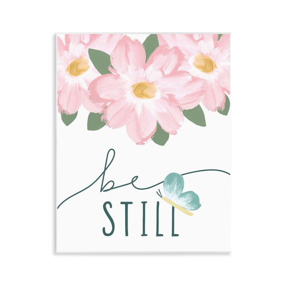 Stupell Industries Be Still with Florals Religious Painting Unframed Art Print Wall Art, 11 x 14