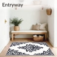thumbnail image 3 of ODIKA 4'x6' Machine Washable Non-Slip Area Rug, Vintage Damask Scrollwork with Ornate Central Motif High Traffic Rug, Black, 558518, 3 of 7