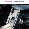 thumbnail image 4 of Decase For Samsung Galaxy S22,Shockproof Soft TPU Armor Slim Metal Ring Stand PC Back Case Cover,Silver, 4 of 8
