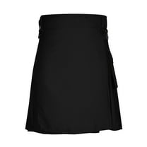 cllios Mens Scottish Skirt, Men Casual Solid Snap Fastener Have Pockets Pleated Skirt Short Skirt