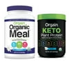 Orgain - Vegan Plant Based, Keto, Gluten Free Protein Powder with MCT Oil - Vanilla (0.97 LB) + Meal Replacement Powder - Vanilla Bean (2.01 LB)