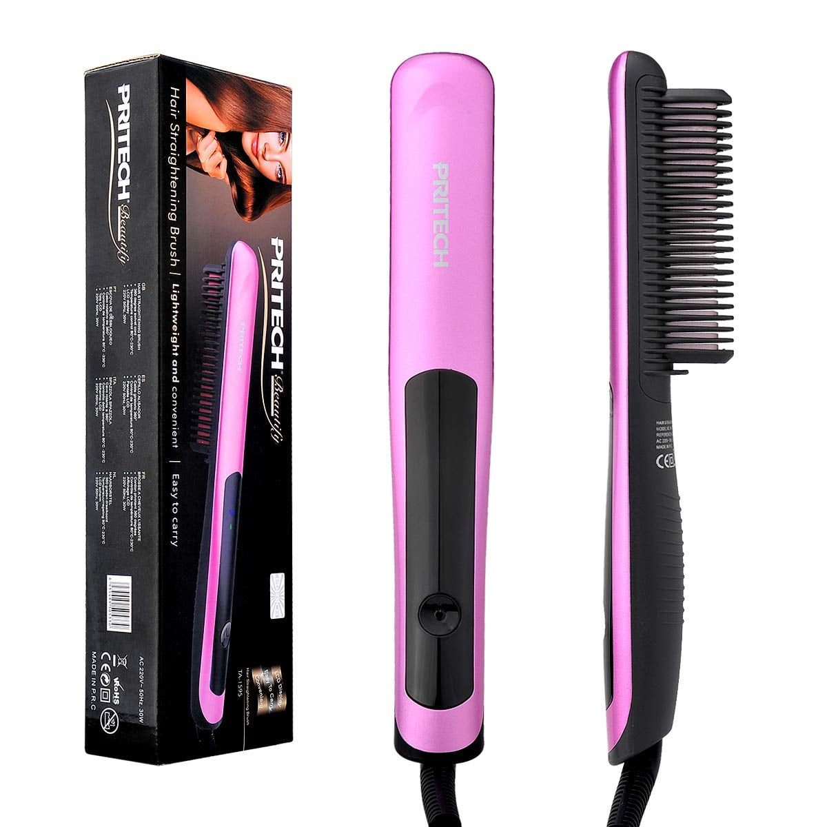 Straightening Comb Hair Brush Straightener Electric Hair Brush Anti Scald  Hot Comb Hair Straightener Dual Voltage LED Display | Walmart Canada