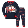 thumbnail image 2 of Bellafa Kids & Toddler Boys Pajamas 2 Piece Pjs Set 100% Cotton Sleepwear For 1-10T Boys-Fire Truck, 2 of 8