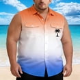 thumbnail image 2 of CONZONE Men's Sleeveless Buttons Down Shirts Plus Size Shirts for Men Trendy Hawaii Graphic Lapel Soft Lightweight Summer Tops, 2 of 4