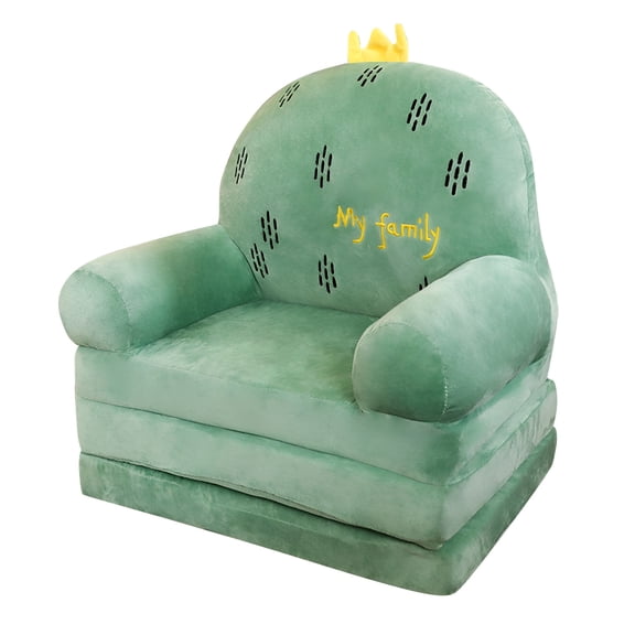 XIBUFE 2026 New Plush Foldable Kids Sofa Backrest Armchair 2 in 1 Cute Cartoon Lazy Sofa Children Flip Open Sofa Bed for Living Room Bedroom