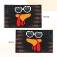thumbnail image 5 of Cool Turkey Face With Sunglasses Funny Thanksgiving Turkey 3x5 Double Sided Flag Fade Resistant Banner Polyester Flag with 2 Brass Grommets For Indoor Outdoor13, 5 of 8