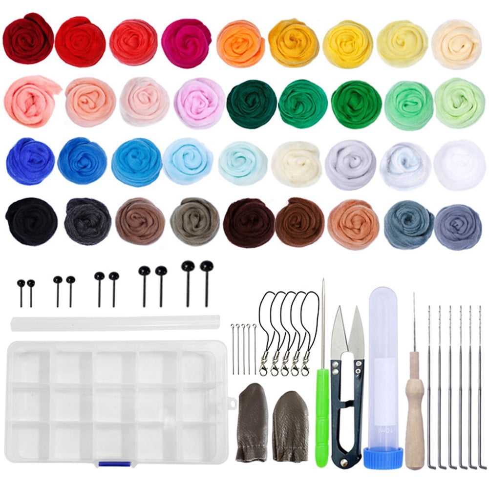 Complete Needle Felting Kit Handmade Wool Felt Material and Essential Tools