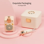 Divoom Wireless Bluetooth Karaoke Speaker with Microphone, Voice Change, FM Radio, 10W, Pink