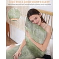 thumbnail image 5 of Sage Green Satin Pillowcase for Hair and Skin with Zipper, Soft Breathable Cooling Silk Pillow Cases, Retro Oil Painting Modern Abstract Art Aesthetics Body Pillow Covers Bed Pillows 20"x54", 5 of 6