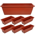 thumbnail image 1 of 7pcs Red Resin Flower Boxes for Home Succulent Planting and Decorate with Drip Tray, 1 of 8