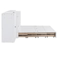 thumbnail image 3 of Queen Size Murphy Bed with USB Port, Large Drawer, and Wardrobe/Desk Combo – Versatile White Cabinet Bed, 3 of 8