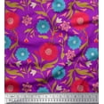 thumbnail image 1 of Soimoi Georgette Viscose Fabric Leaves & Floral Artistic Decor Fabric Printed Yard 42 Inch Wide, 1 of 5