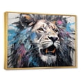 thumbnail image 2 of Designart "Lion'S Royal Presence In Grey And Blue Savannah I" Animals Lion Floater Framed Wall Art Living Room, 2 of 5