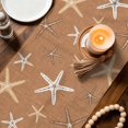 thumbnail image 4 of Vintage Terracotta Starfish Table Runner 120 Inches Long,Summer Coastal Beach Marine Life Cotton Linen Table Runners Dresser Scarves,Fabric Tabletop Scarf Furniture Cover for Dinner Party 13"x120", 4 of 9