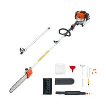 VEVOR Gas Pole Saw, 52CC 2 Stroke Gas Powered Pole Saws with 14 in Cutting Bar, Cordless Tree Trimmer with 30 fl.oz Fuel Tank, 7.2 to 10 ft Extendable, Powerful Chainsaw for Tree Trimming Pruning