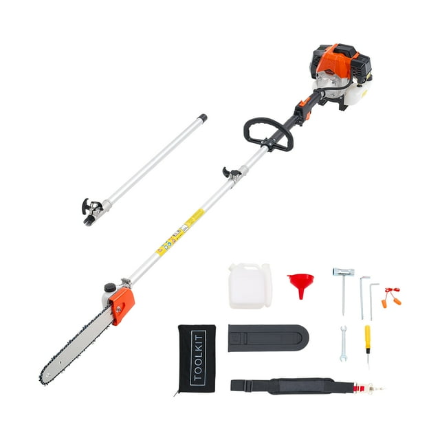 VEVOR Gas Pole Saw 52CC 2-Stroke Extendable Cordless Tree Trimmer 14in Cutting Bar