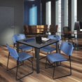 thumbnail image 3 of Regency 48 in Square Breakroom Table- Grey Top, Black Legs, 4 Zeng Stack Chairs- Blue, 3 of 8