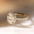 thumbnail image 2 of solitaire jewels 2.5CT Oval Moissanite Halo Engagement Ring For Women, 14K Yellow Gold, 2 of 4