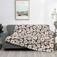 thumbnail image 2 of Honeii Daisies Flowers print throw blanket, crafted from cozy cotton flannel, offers versatile home decor as a bedding suitable for all seasons.-, 2 of 6