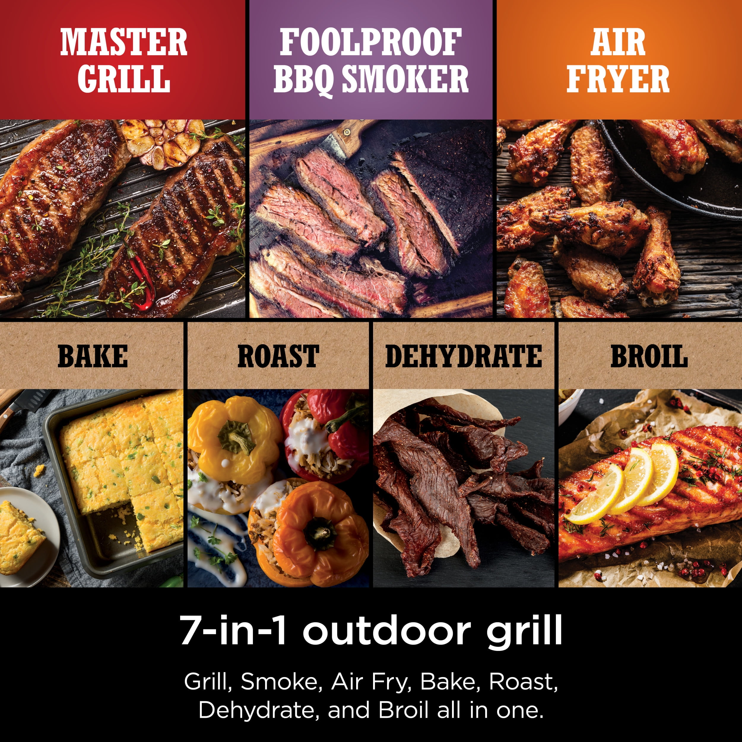 Ninja Woodfire 7-in-1 Outdoor Grill, Master Grill, BBQ Smoker, & Outdoor Airfryer with Woodfire Technology, OG701