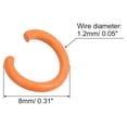 thumbnail image 2 of Unique Bargains Open Jump Rings, 8mm Colorful O-ring Connectors for DIY Crafts Jewelry Making, Carbon Steel, Orange, 100Pack, 2 of 5