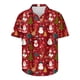 thumbnail image 4 of Camisas de Manga Larga para Hombres, Botón de Impresión Blusa de Cuello, Camisa de Poliéster de Moda Casual, 4 of 5