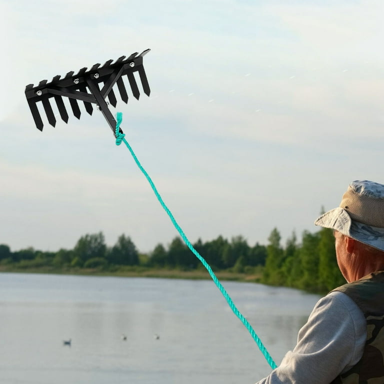 Aquatic Weed Cutter Pond Rake, Weed Removal Tool, Steel Blades 16