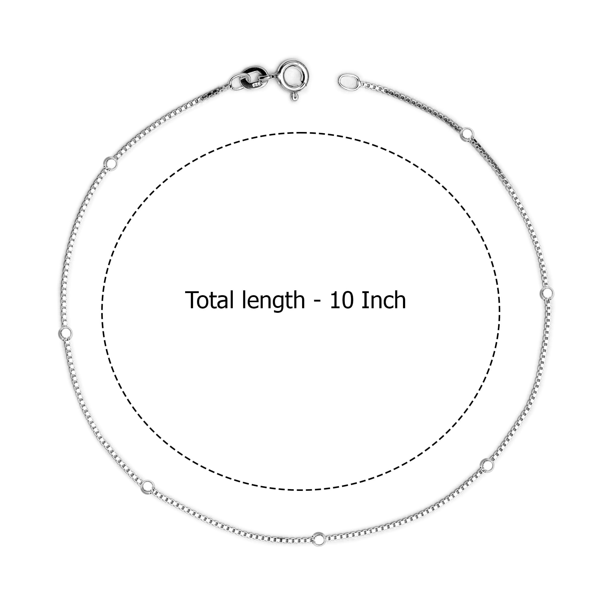 LeCalla 925 Sterling Silver Venetian Chain Beaded Anklets Summer Beach Jewelry for Women and Teen 10" Inch